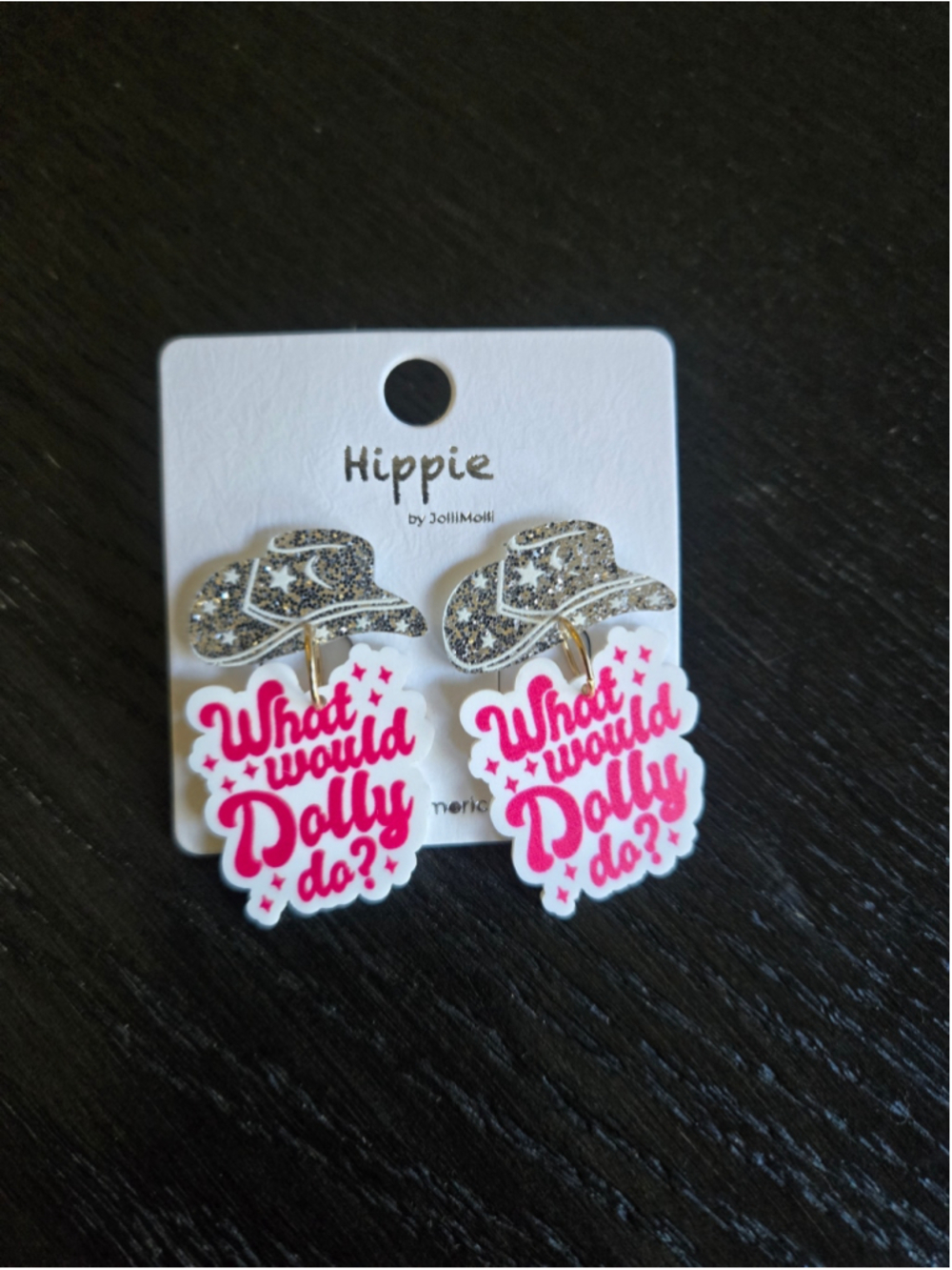 Women's Hippie by JoliMoli What Would Dolly Do Earrings One Size Pink Silver